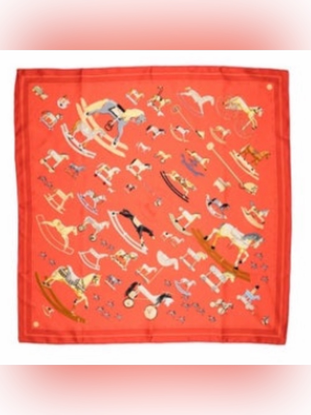 Hermes Orange Silk Scarf - Raconte-Moi Le Cheval Special 90x90